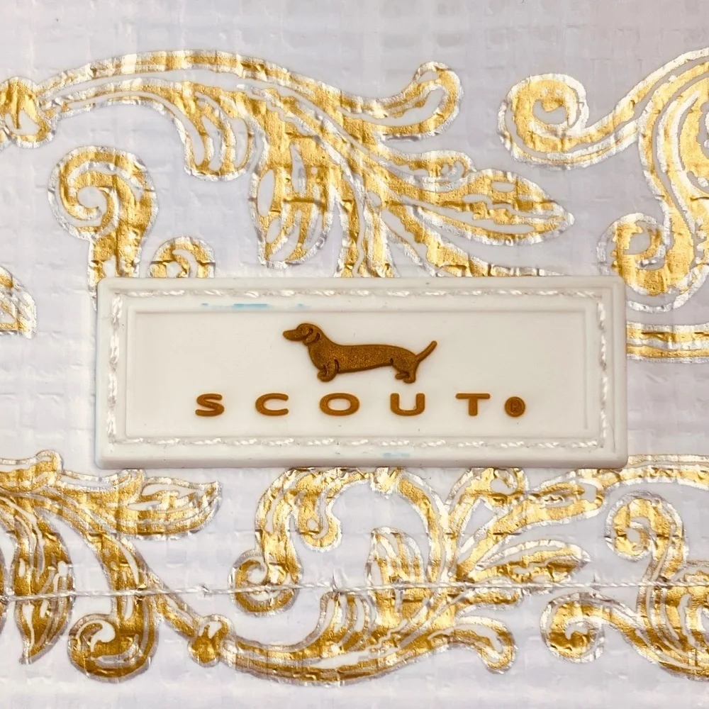SCOUT Large Size Reusable Gift Bag Set (Set of 3) in Gold and White
